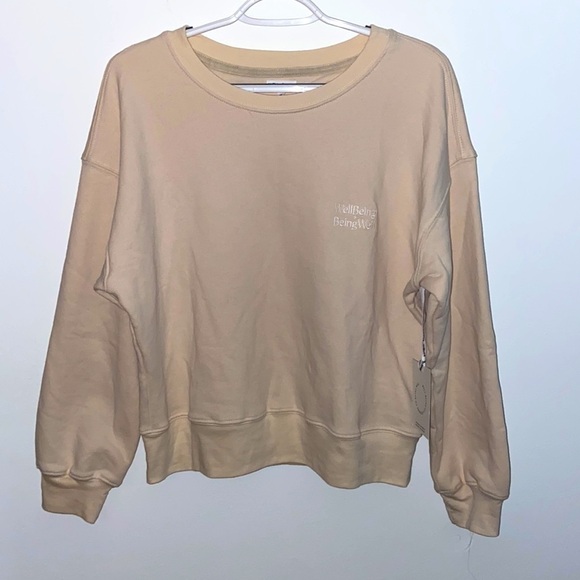 NWT WellBeing + BeingWell Goldie Sweatshirt, beige, size S, organic cotton - Picture 3 of 11